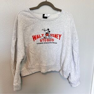 Disney 100 Heather Gray Drop Shoulder Sweatshirt